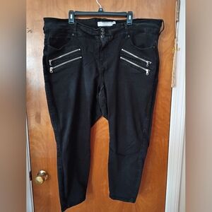 Torrid Black Denim Pants with Zipper Accents